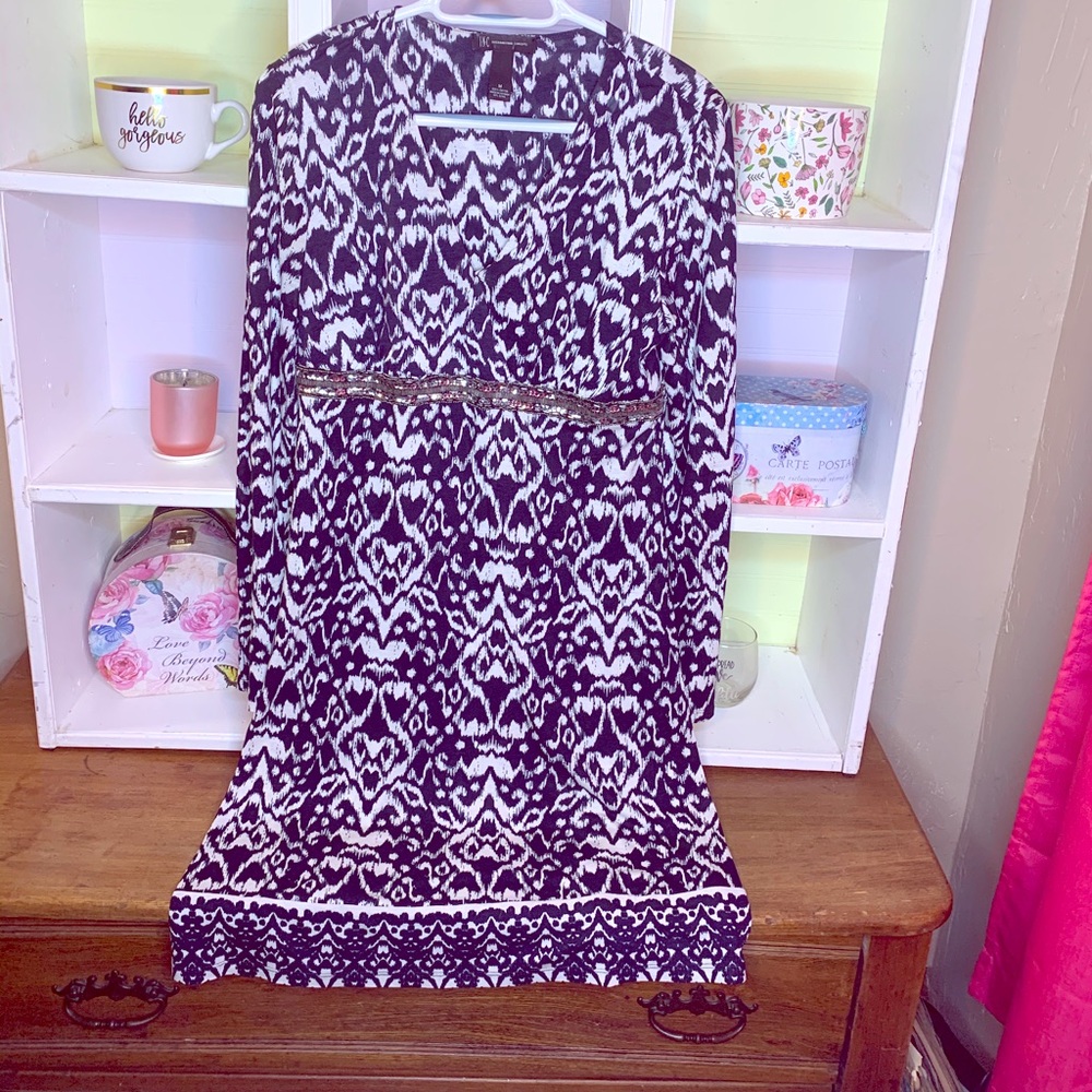 I.N.C dress with silver sequin princess waist.
